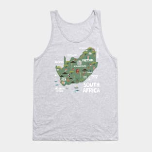 South Africa Illustrated Map Tank Top